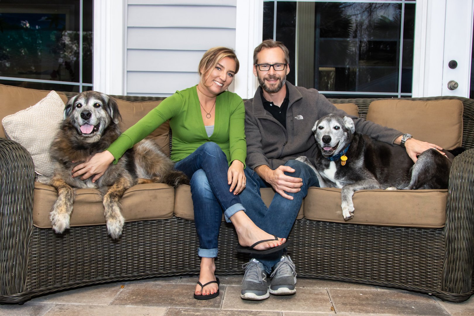 Couple with their dogs at Southern Plantation Oasis — dog friendly vacation rental